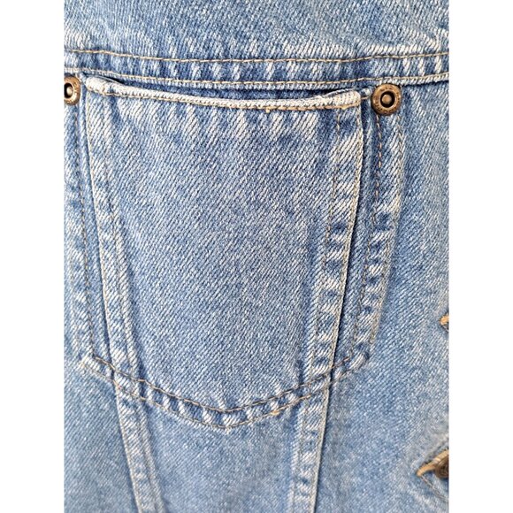 Vintage Denim Vest Liz Claiborne Womens Sleeveless Button-Front Utility  Small - Picture 2 of 10